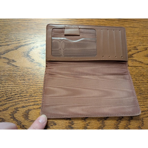 Brown Paisley Clutch Wallet Card Holder Organizer With Black Gem Accent‎ - Picture 2 of 3